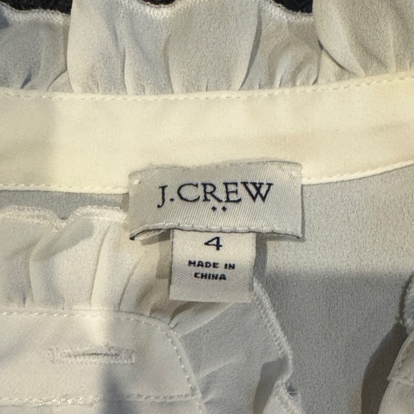 J. Crew Ivory Ruffle Top - Picture 2 of 2